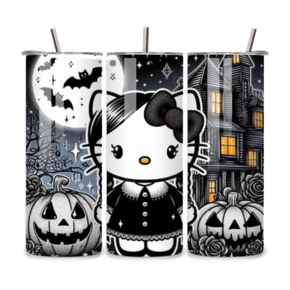 Hello Kitty Goth Halloween 20oz Stainless Steel Tumbler